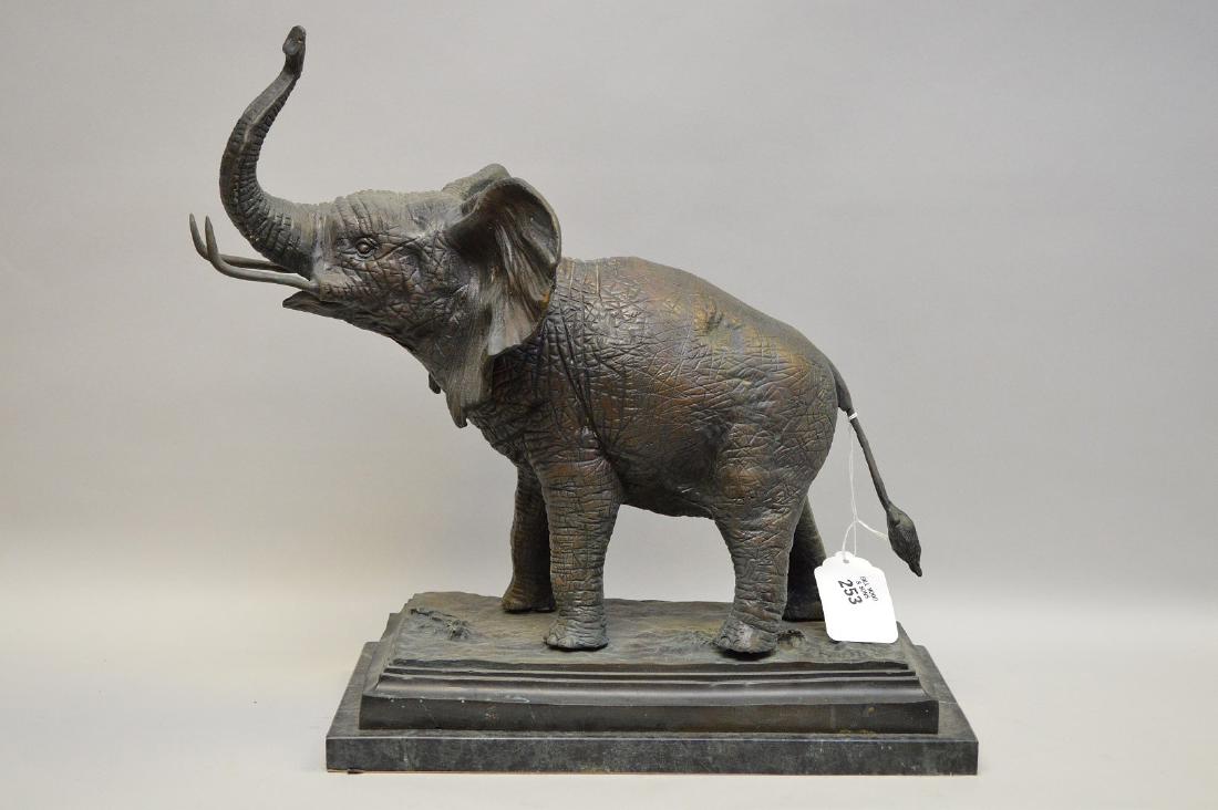 Bronze standing elephant, after Barye, 17"h x 15"w (1 of 7)