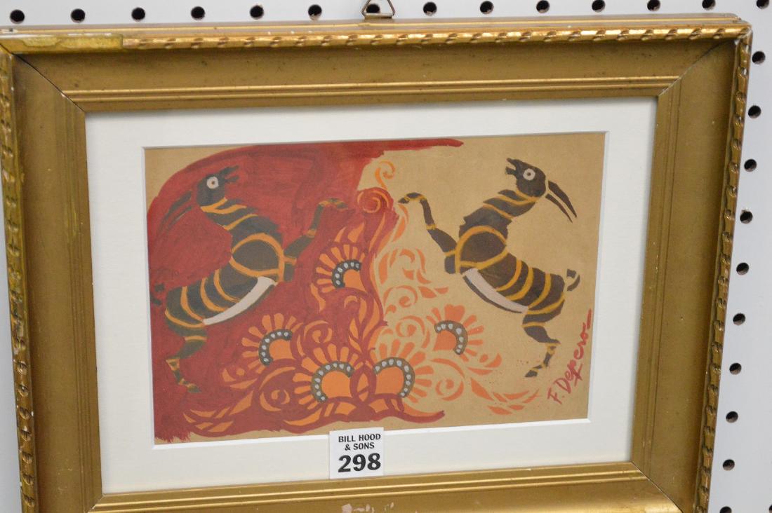 Italian School, 1950’s, two antelope with flowers, (1 of 4)