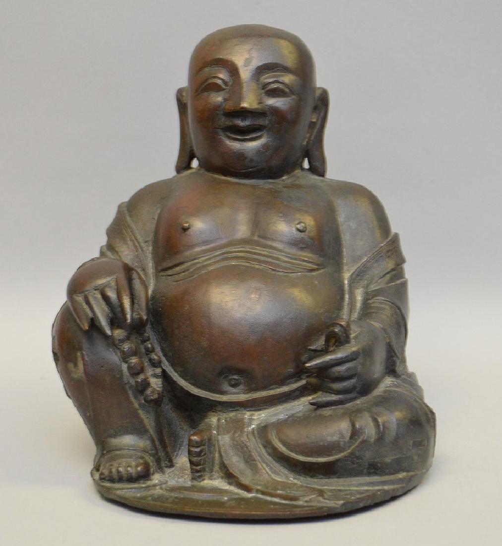Seated bronze buddha, 8"h (1 of 7)