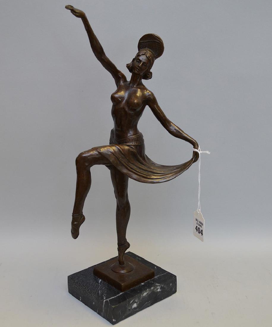 Bronze Deco Dancer indistinctly signed on a square (1 of 4)