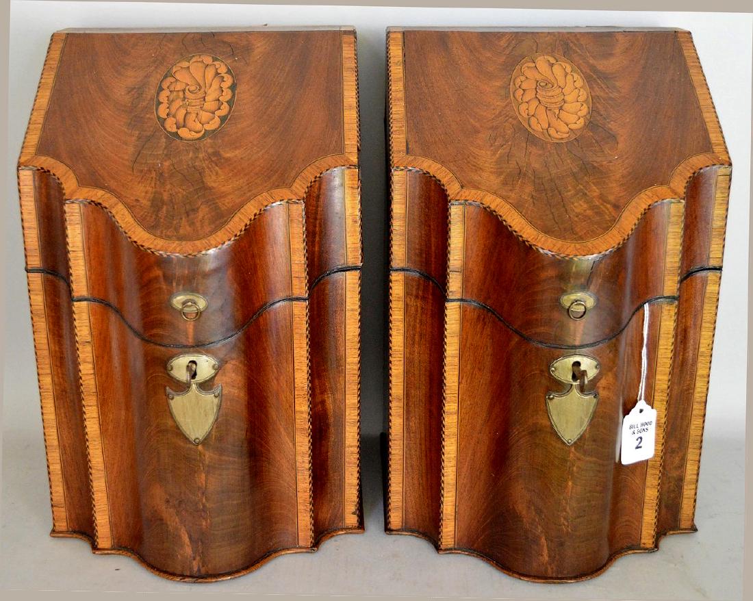 Pair 19th. Century English Mahogany & Satinwood Knife (1 of 10)