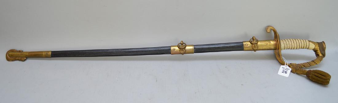 Vintage Naval Officers Ceremonial Sword with bronze (1 of 13)