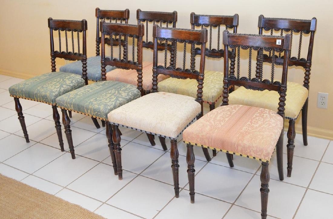 1 Set of eight (8) twisted & spindle back side chairs (1 of 5)