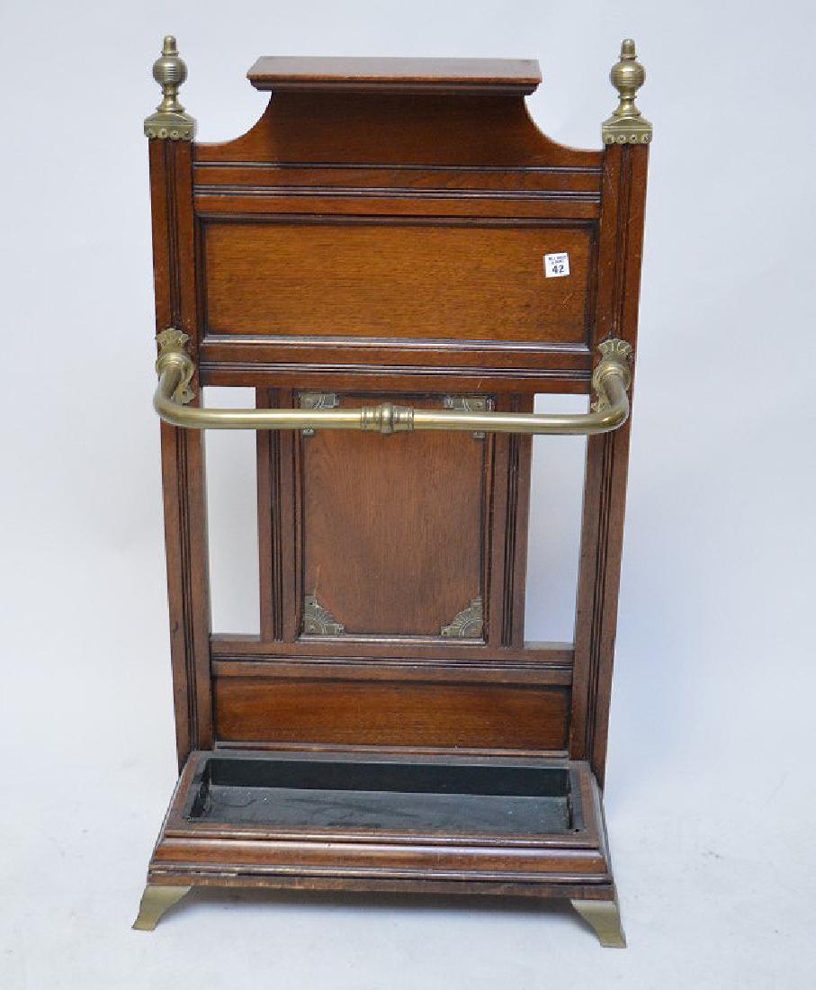 Victorian hand carved walnut umbrella rack, original (1 of 3)