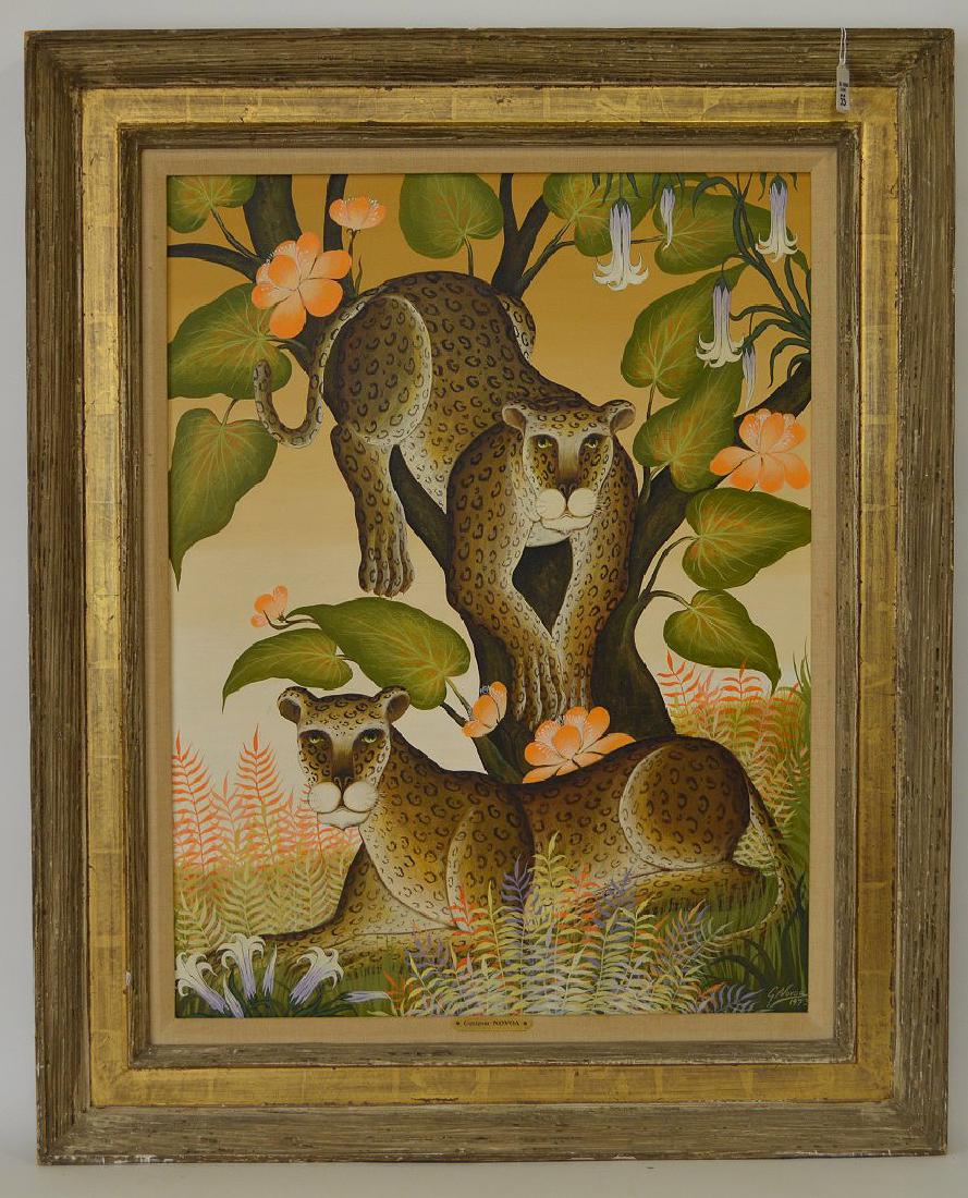 Gustavo Novoa (Chilean. Born 1941) oil on board, TIGERS (1 of 5)