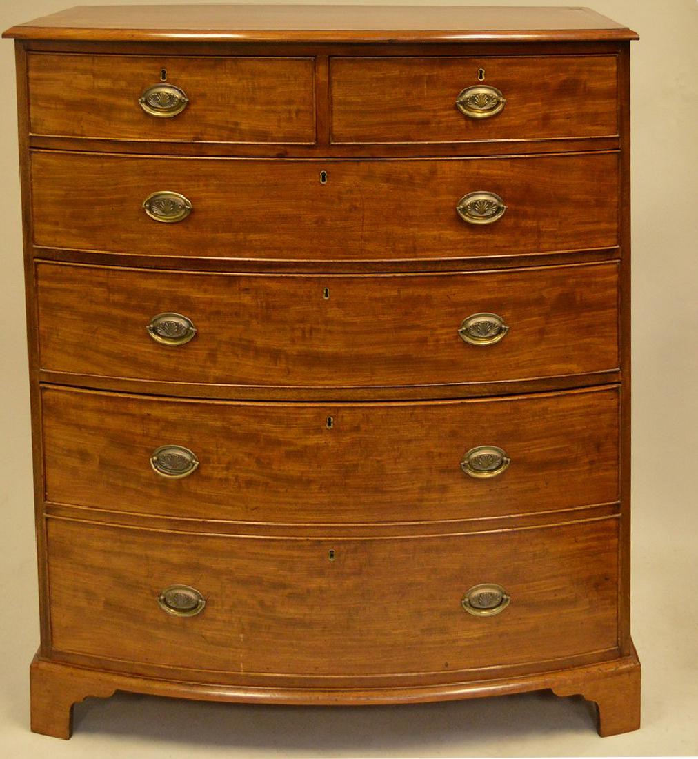 19th Century English 6 drawer tall chest,  2 side by (1 of 8)