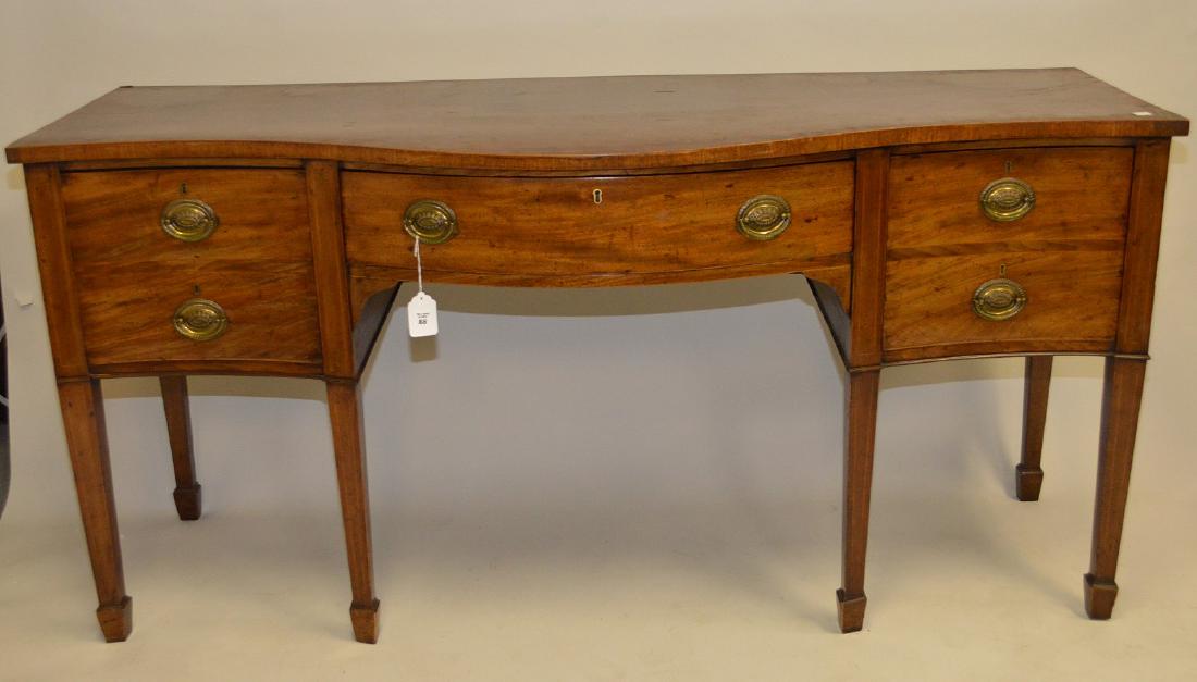 George III serpentine sideboard, 36 1/4"h x 74 1/4"w x (1 of 5)
