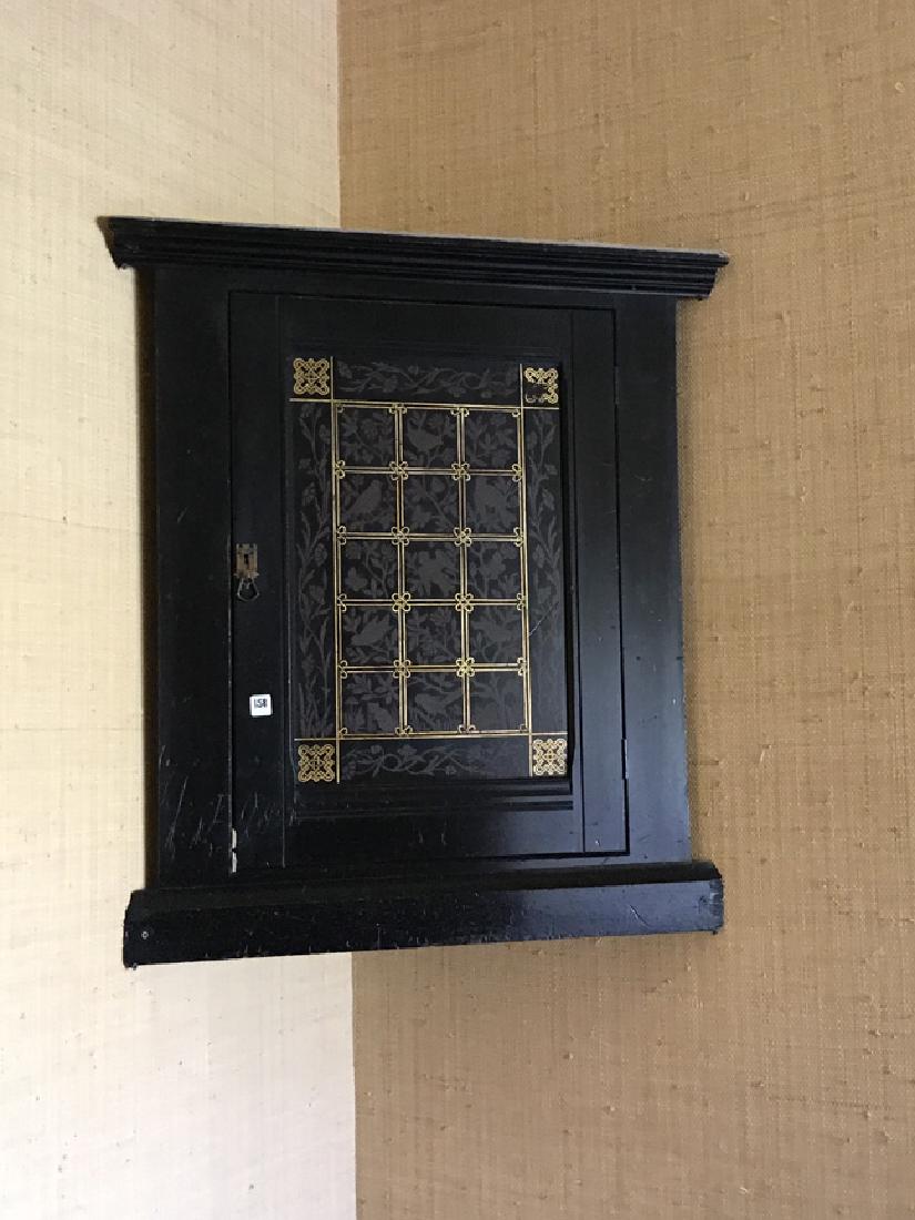 Ebonized Hanging corner cabinet, circa 1840, height 36" (1 of 2)