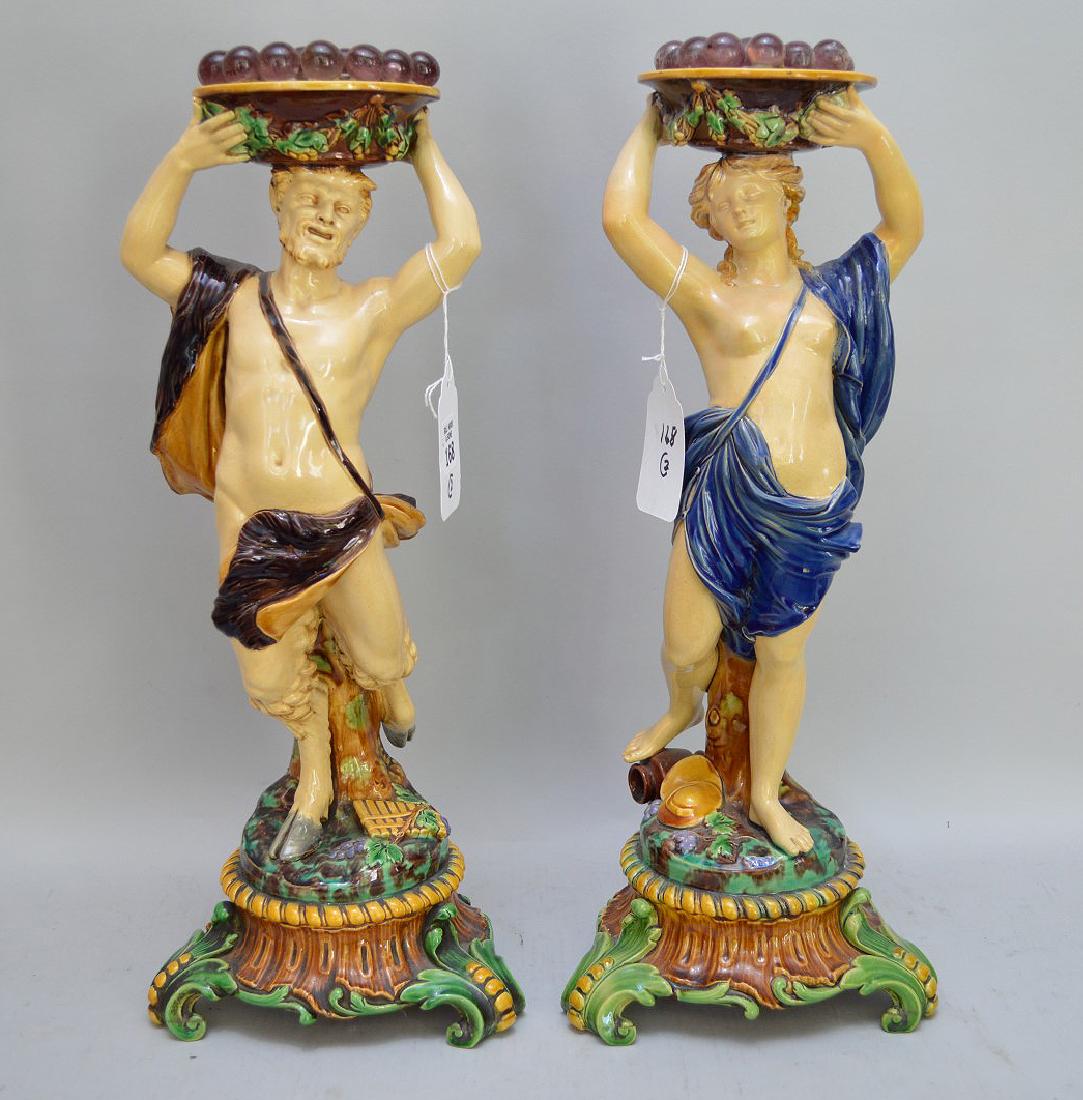 Majolica figurines: 2 Greek era porcelain figures (1 of 4)