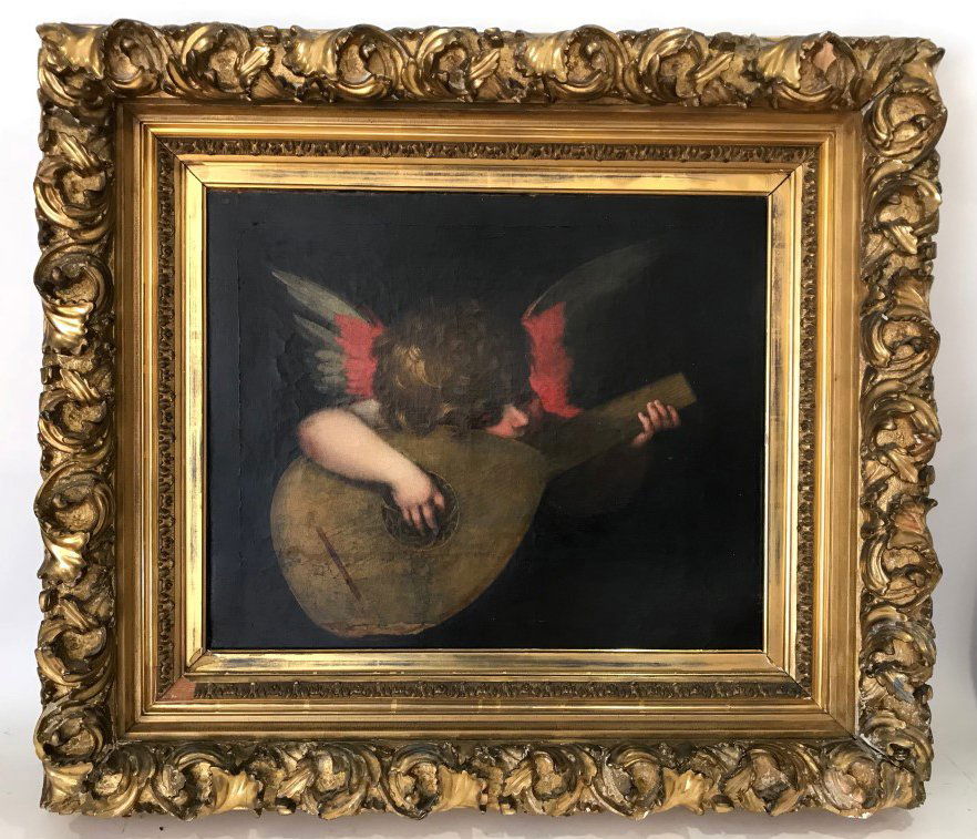 18/19th century Old Master Style oil on canvas. Angel (1 of 8)