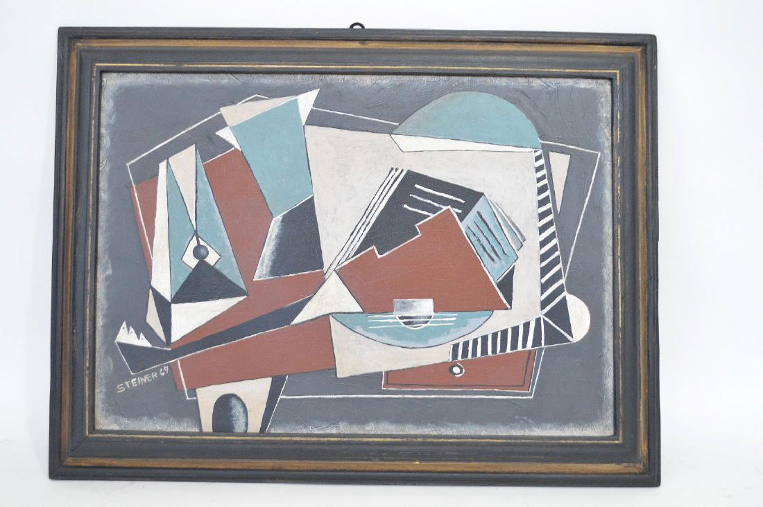 German School, Cubist composition, oil on canvas, (1 of 7)