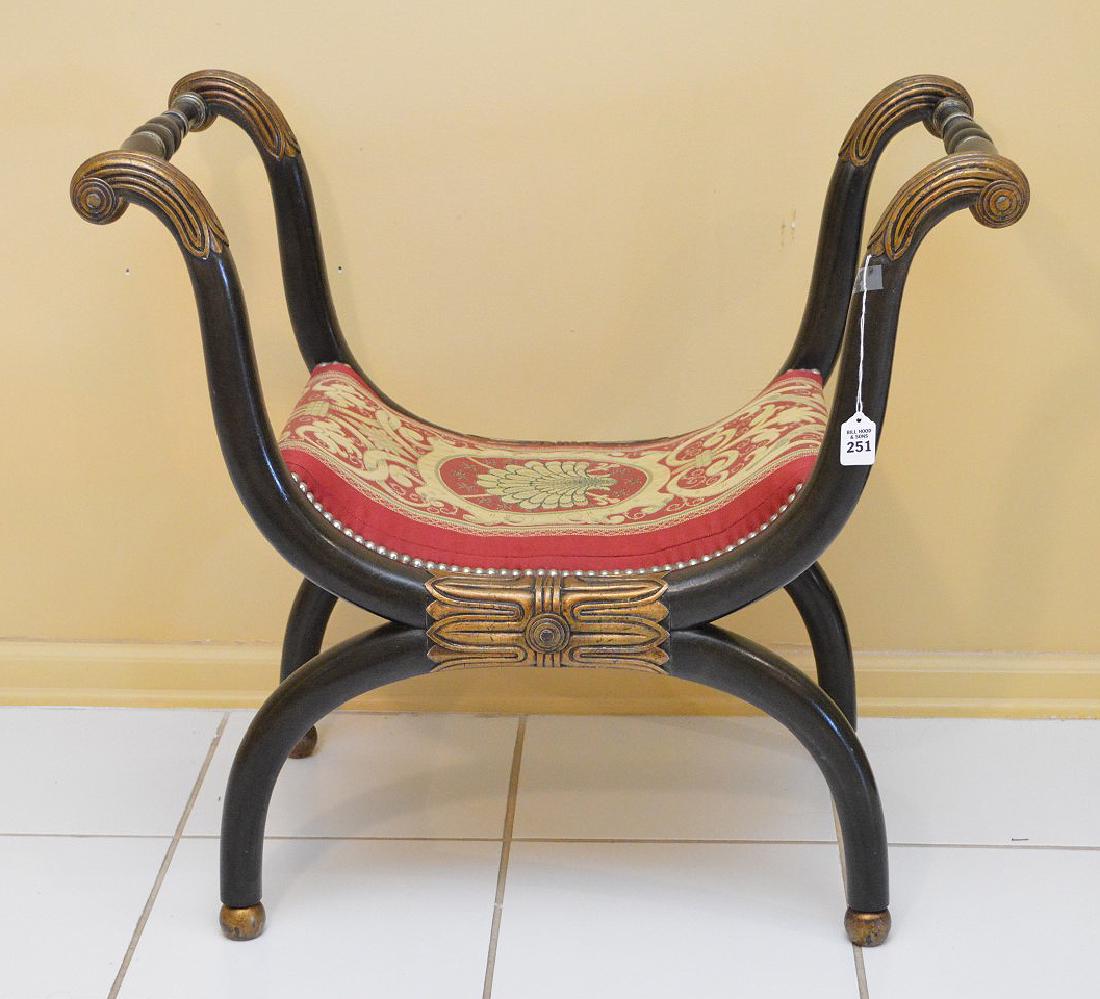 Regency style gilded & ebonized window bench H. 28” W. (1 of 5)