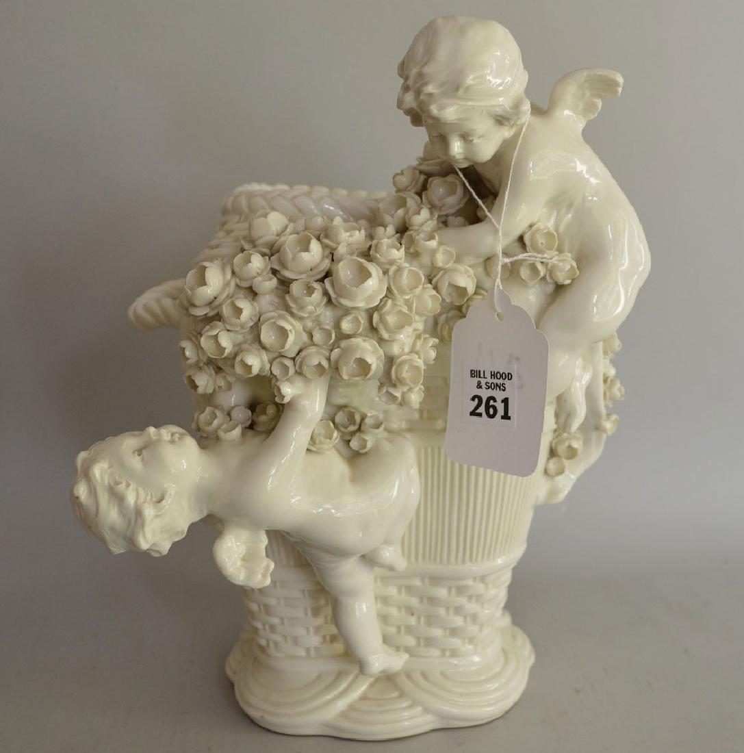 White ceramic cherub vase, "Made in Germany", 12 1/2"h (1 of 6)