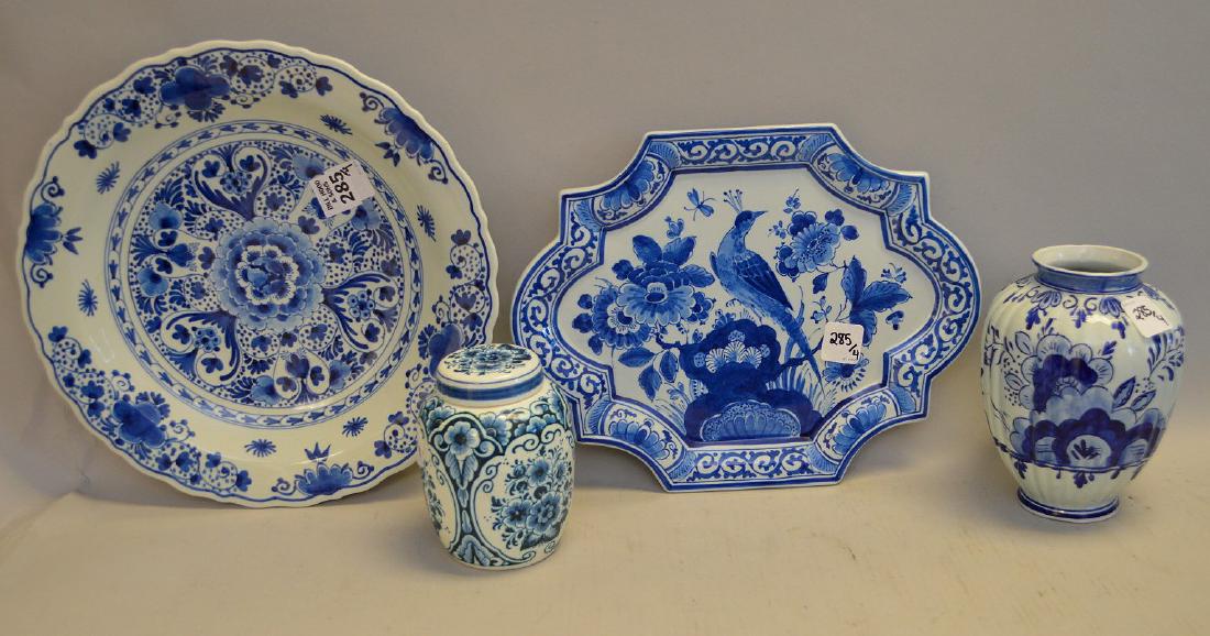 Four Delft Blue & White Dutch Porcelain Articles - (1 of 4)