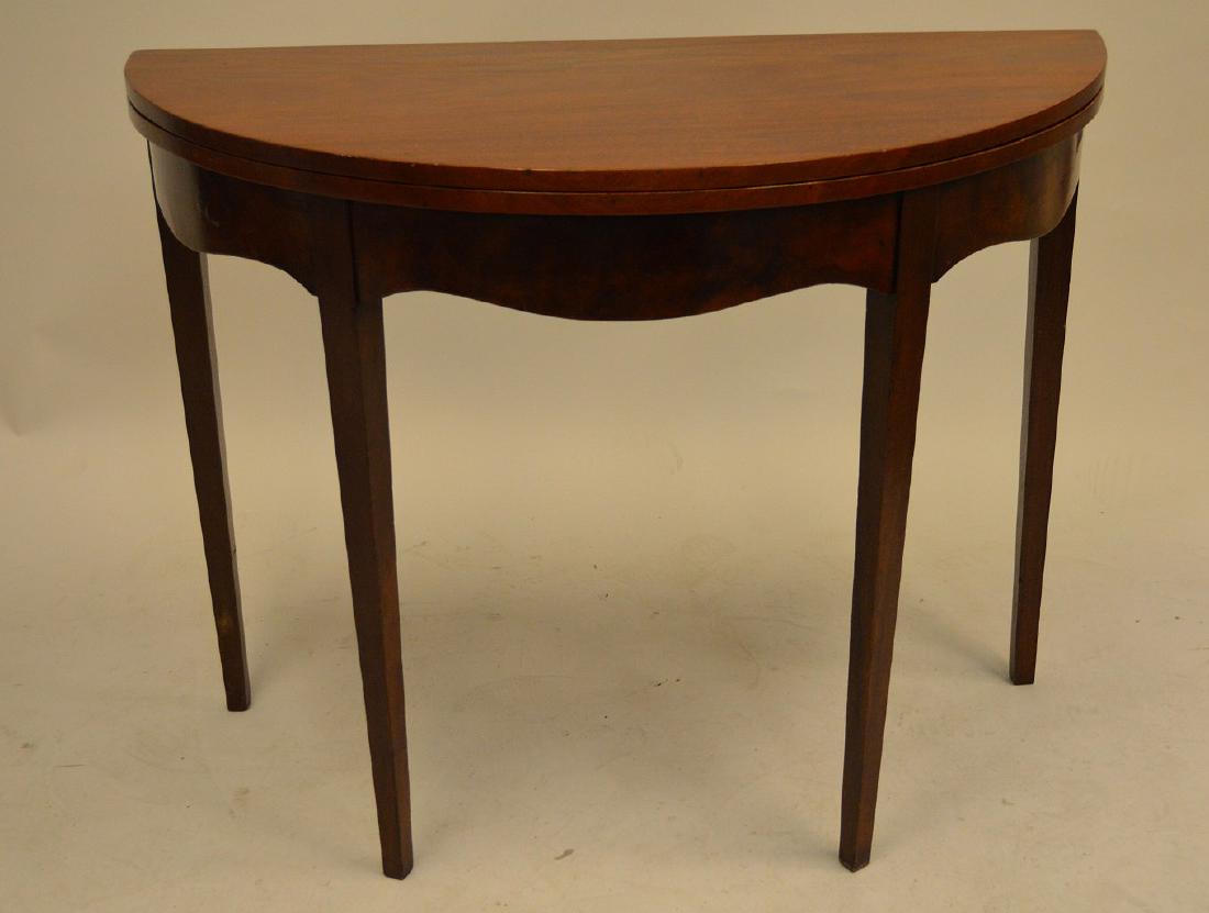 Mahogany demi lune games table, 29 1/2"h (1 of 7)