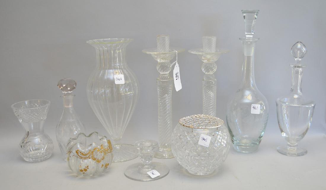 Assorted glassware, incl; 3 decanters, 4 vases, 1 (1 of 3)