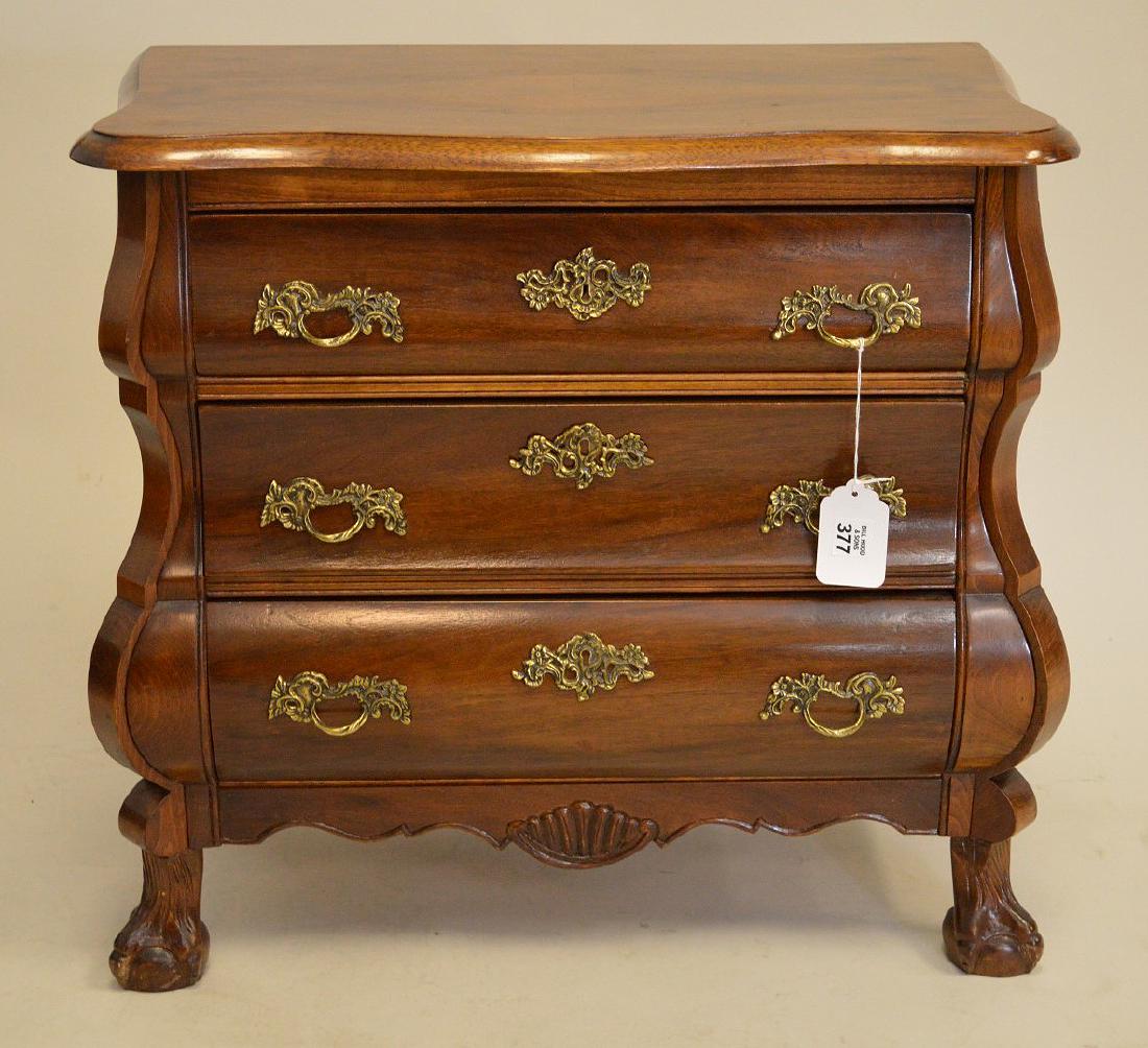 Mahogany 3 drawer bombay style chest with gilt metal (1 of 5)