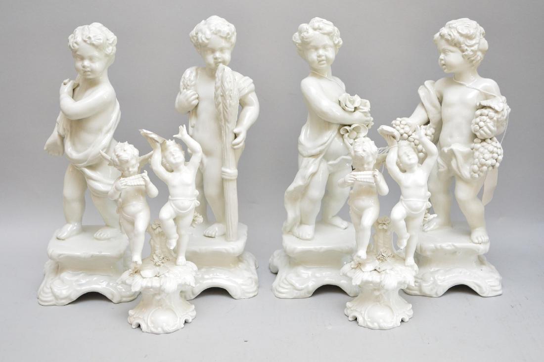 6 "Italy" blanc de chine cupid figures, 7"h & 10 1/2"h (1 of 5)