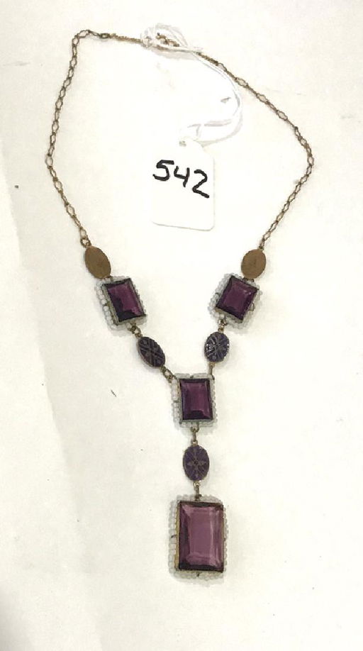 Antique Amethyst Pendant Necklace Four Stones Framed Apr 03 2018 Antique Amethyst Pendant Necklace Four Stones Framed