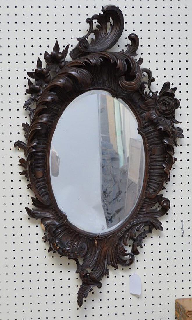 Elaborately carved acanthus leaf framed mirror (one pc. (1 of 3)