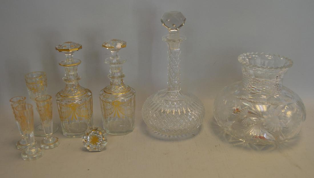 7pc. Incomplete cordial glass set with gold accents, (1 of 4)