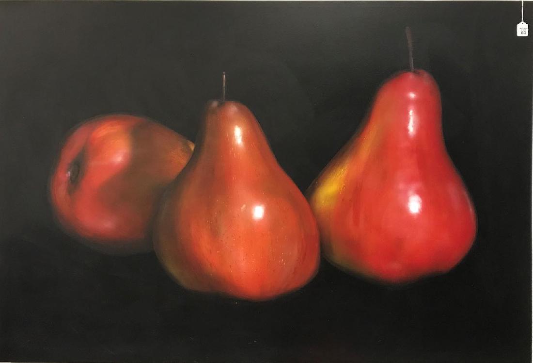 Tom Seghi (AMERICAN, 1942) oil on canvas, 3 PEARS, (1 of 5)