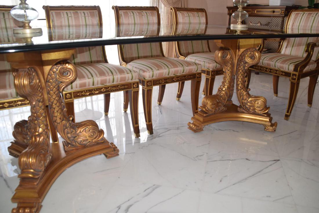 Karges Regency-Style Gold Leaf “Dolphin” Table (1 of 3)