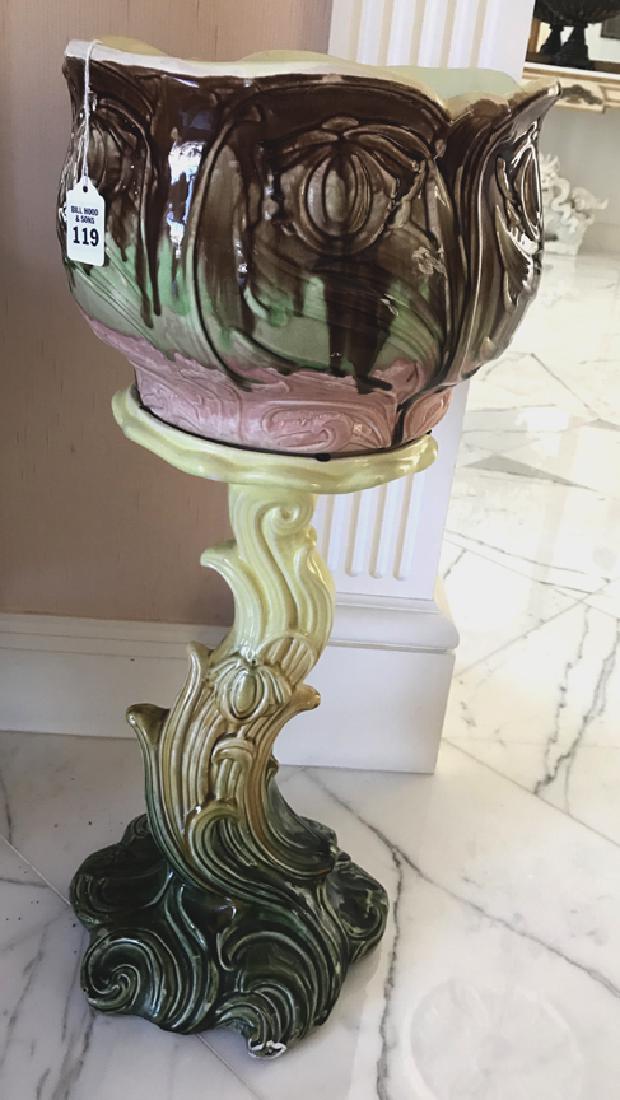 French Majolica Jardinière Circa 1900 - Interesting (1 of 9)
