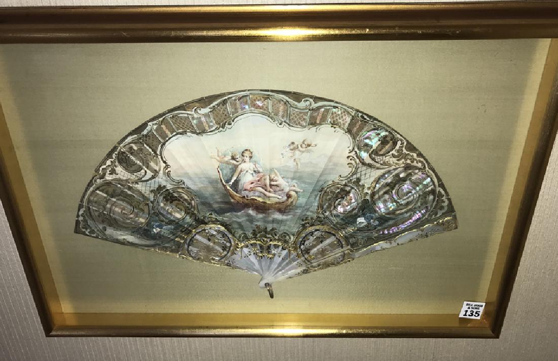 19th Century French Mother of Pearl Fan, with (1 of 5)