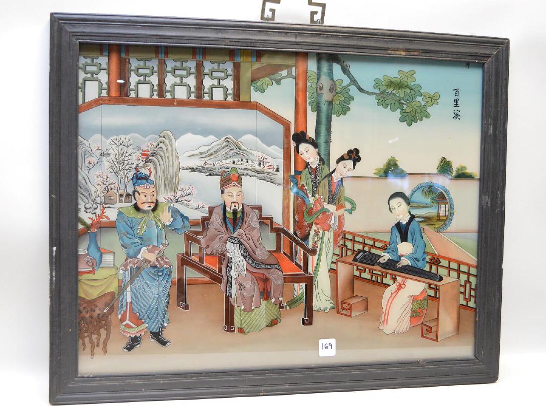 Chinese Reverse Painting On Glass depicting an emperor (1 of 1)