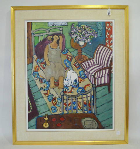 Monique Harvey (quebec 1950 2001) Oil On Canvas,