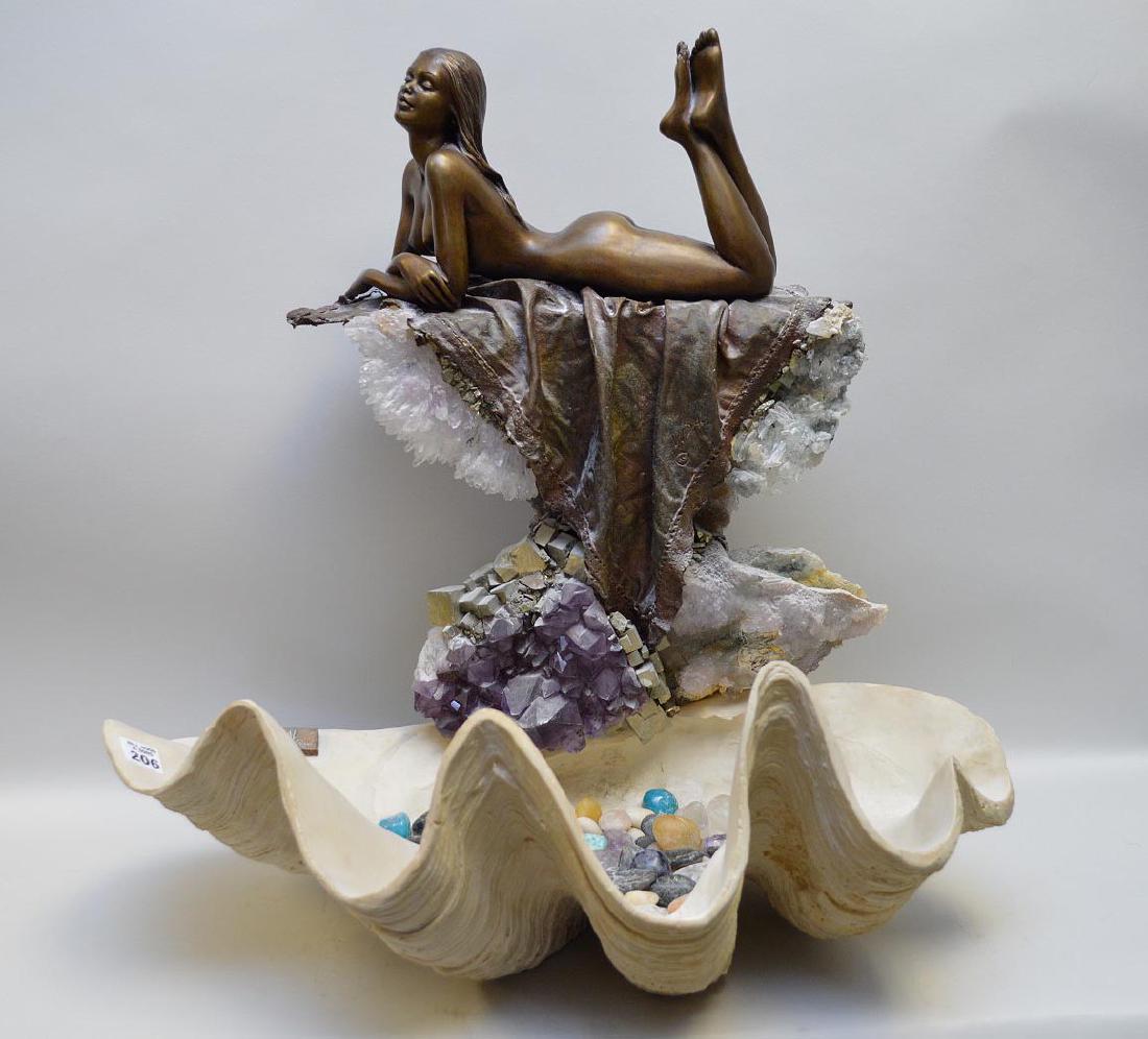 Manuel Vidal bronze sculpture reclining girl with (1 of 10)