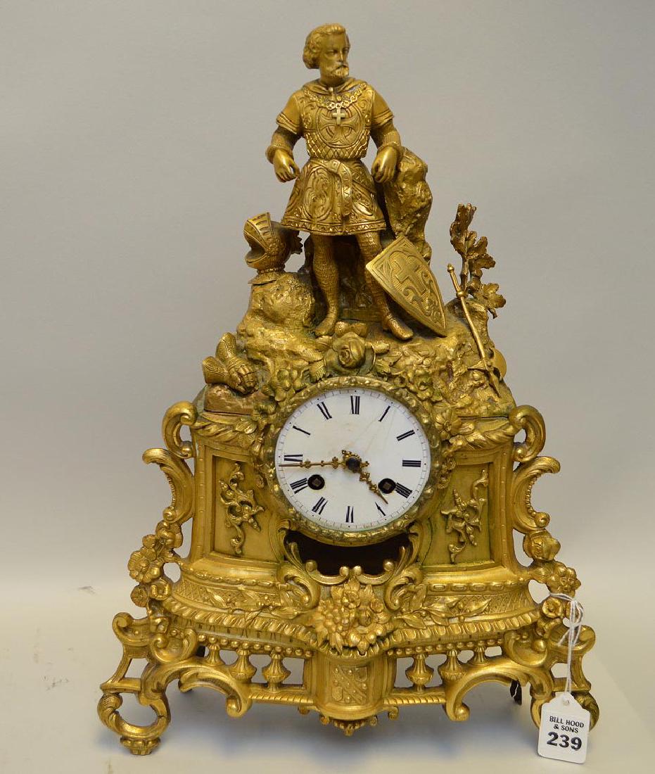 Antique Gilt Bronze Figural Medieval Knight Themed (1 of 4)