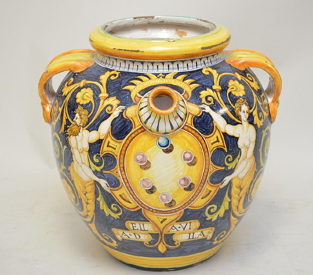 Large Polychrome Terracotta Classical Imagery Jar (1 of 6)