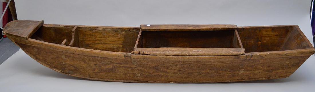 Antique carved canoe  "shelf", 88"h x 19"w (1 of 4)