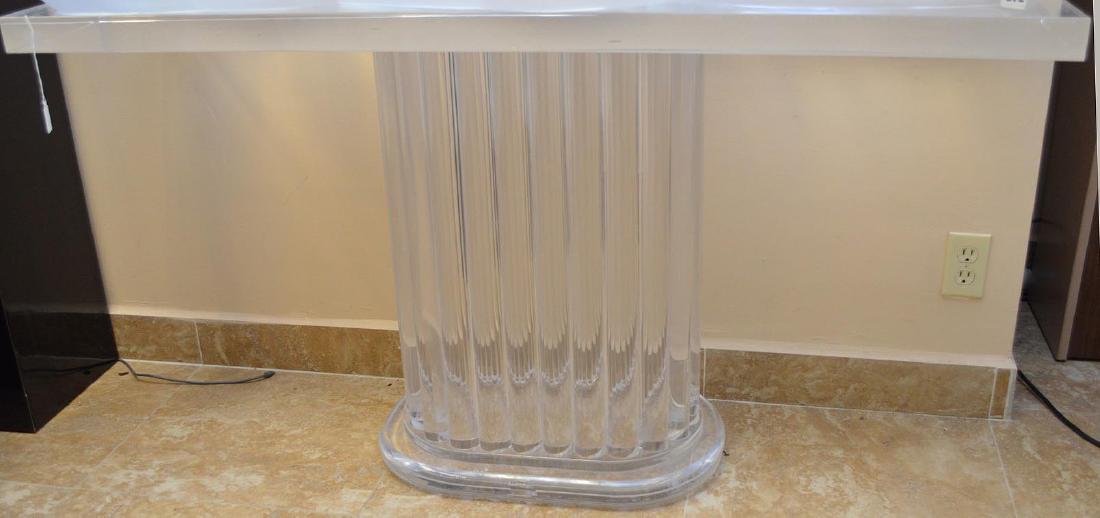 Lucite Console/ Curzon Stand.  Condition: good with no (1 of 2)