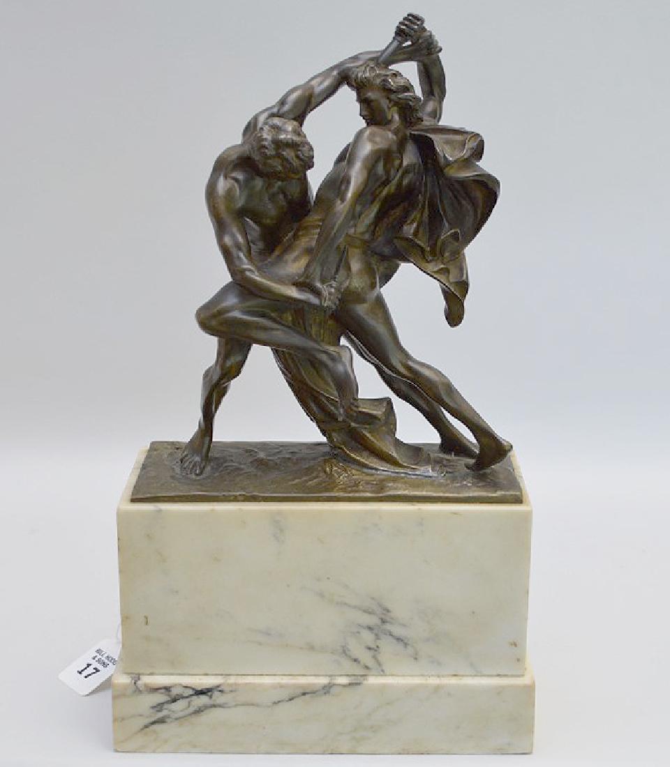 19th C. Neoclassical Bronze "The Knife Fight" by Johan (1 of 7)