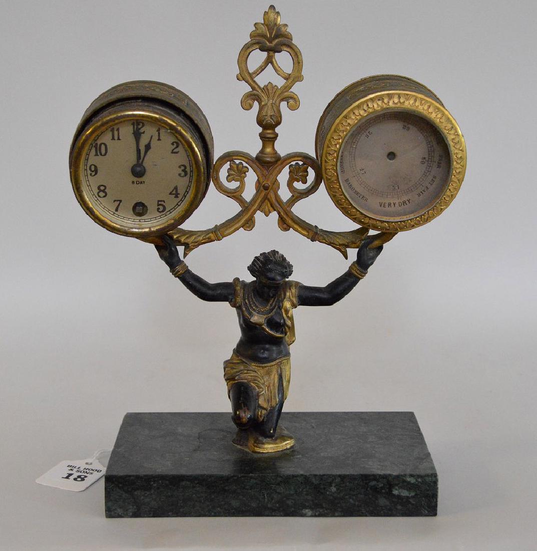 Continental Figural Gilt & Patinated Bronze Clock & (1 of 7)