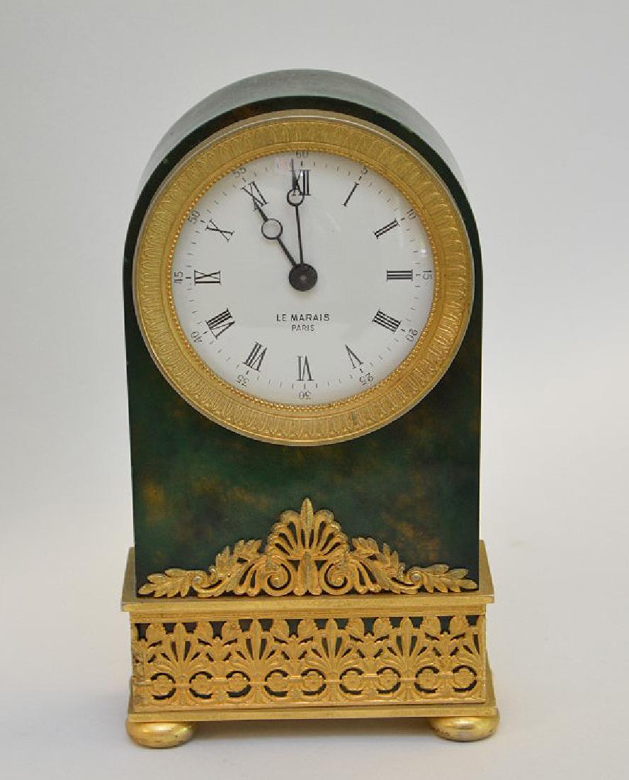 French Le Marais Gilt & Enameled Bronze Shelf Clock - (1 of 6)