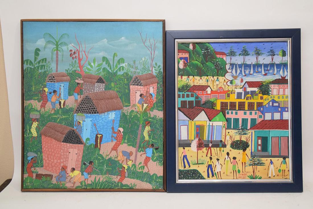 2  Haitian Village Scenes by C.Cadet & M. Francois, (1 of 8)