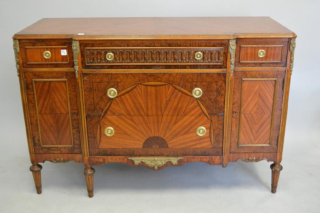 Mahogany inlay buffet with gilt metal mounts, 3 side by (1 of 8)