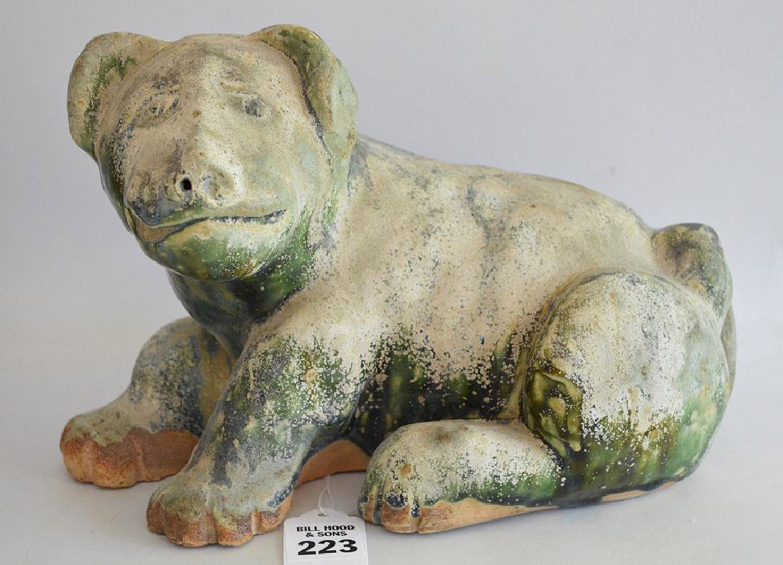 Early Chinese Han Dynasty Form Clay Dog.  Condition: no (1 of 4)