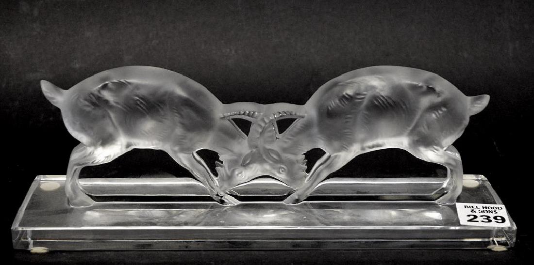 Lalique "Deux Chevres" Fighting Goats Frosted Crystal (1 of 5)
