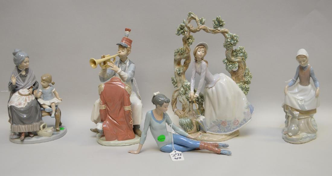 Lot of FIVE Lladro Spain Porcelain Sculptures: (1/5) (1 of 7)