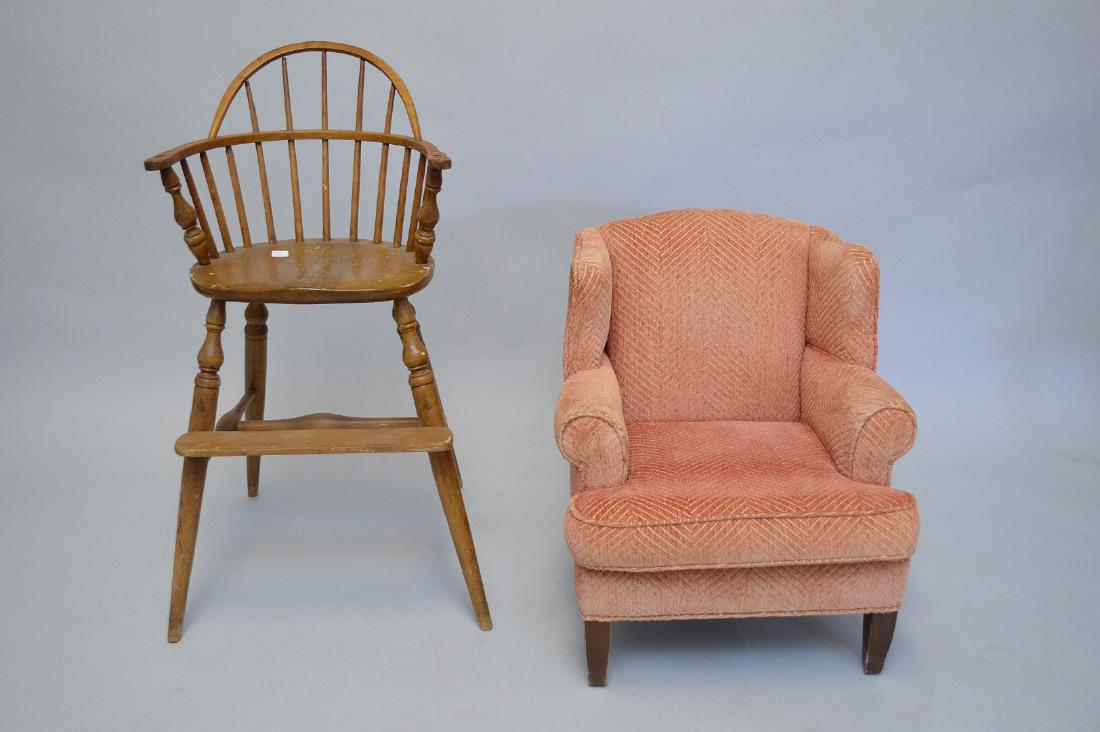 2 children's  chairs, 19th c. Windsor youth chair and (1 of 4)