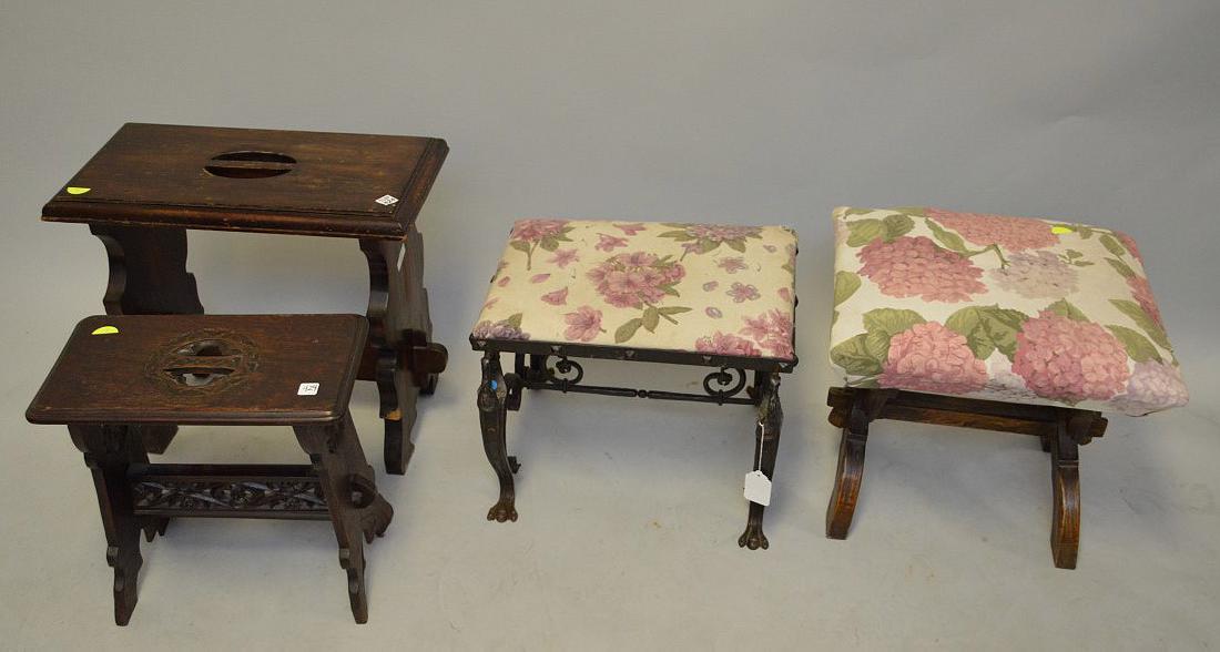 4 vintage stools (needs refinishing and upholstery) (1 of 8)
