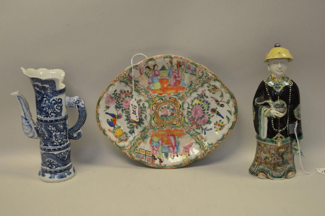 3 PIECES CHINESE PORCELAIN.  Rose Medallion Porcelain (1 of 5)
