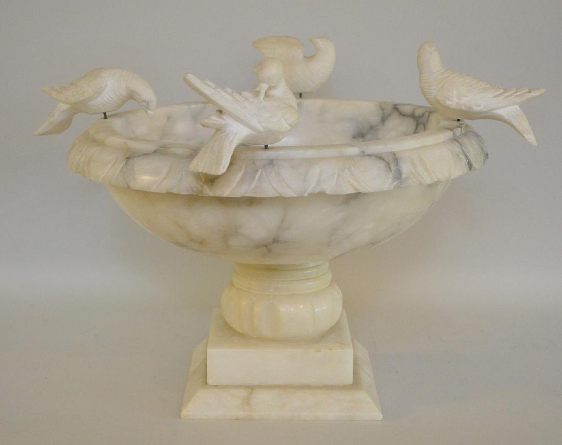 Italian alabaster centerpiece Classical bird bath form (1 of 3)