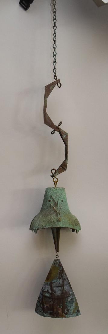 PAOLO SOLERI Bronze Wind Chime Bell, approx. 21 inches (1 of 5)