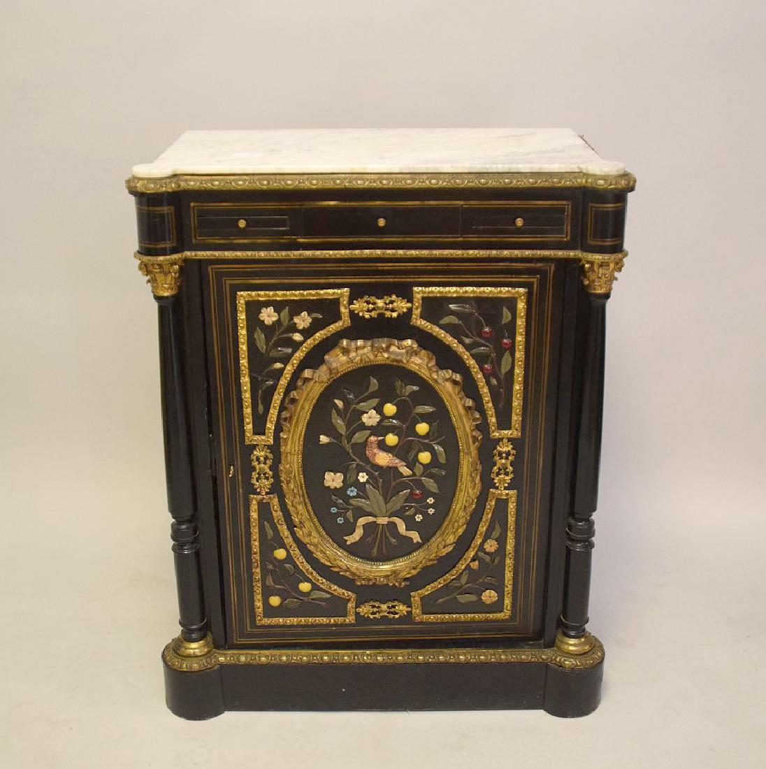 French Louis Phillippe/Empire Style Ebonized, Hardstone (1 of 5)